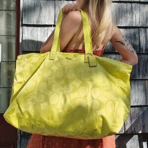 Big green tote bag Coach